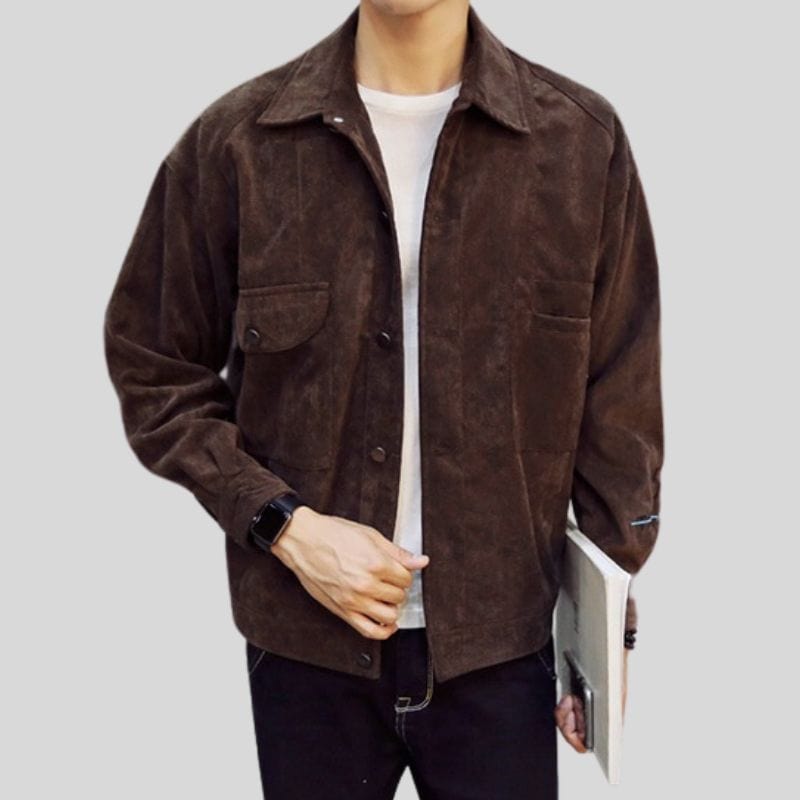 Chemise-veste Velours Côtelé Homme - Coupe Slim - Manches Longues - Style Vintage - Parfaite Automne-hiver